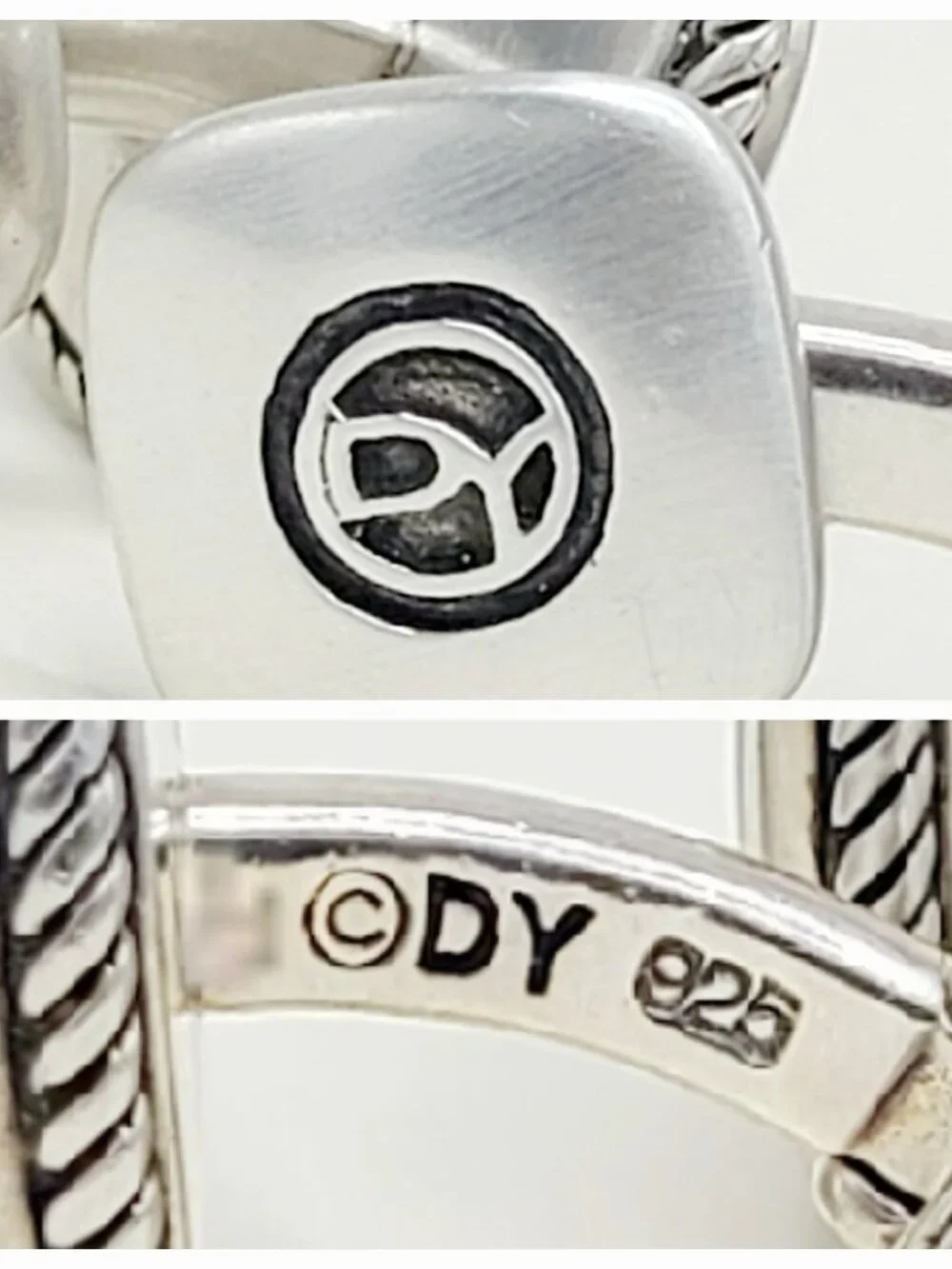 David Yurman Exotic Stone Cufflinks in Sterling Silver with Jasper - RARE
